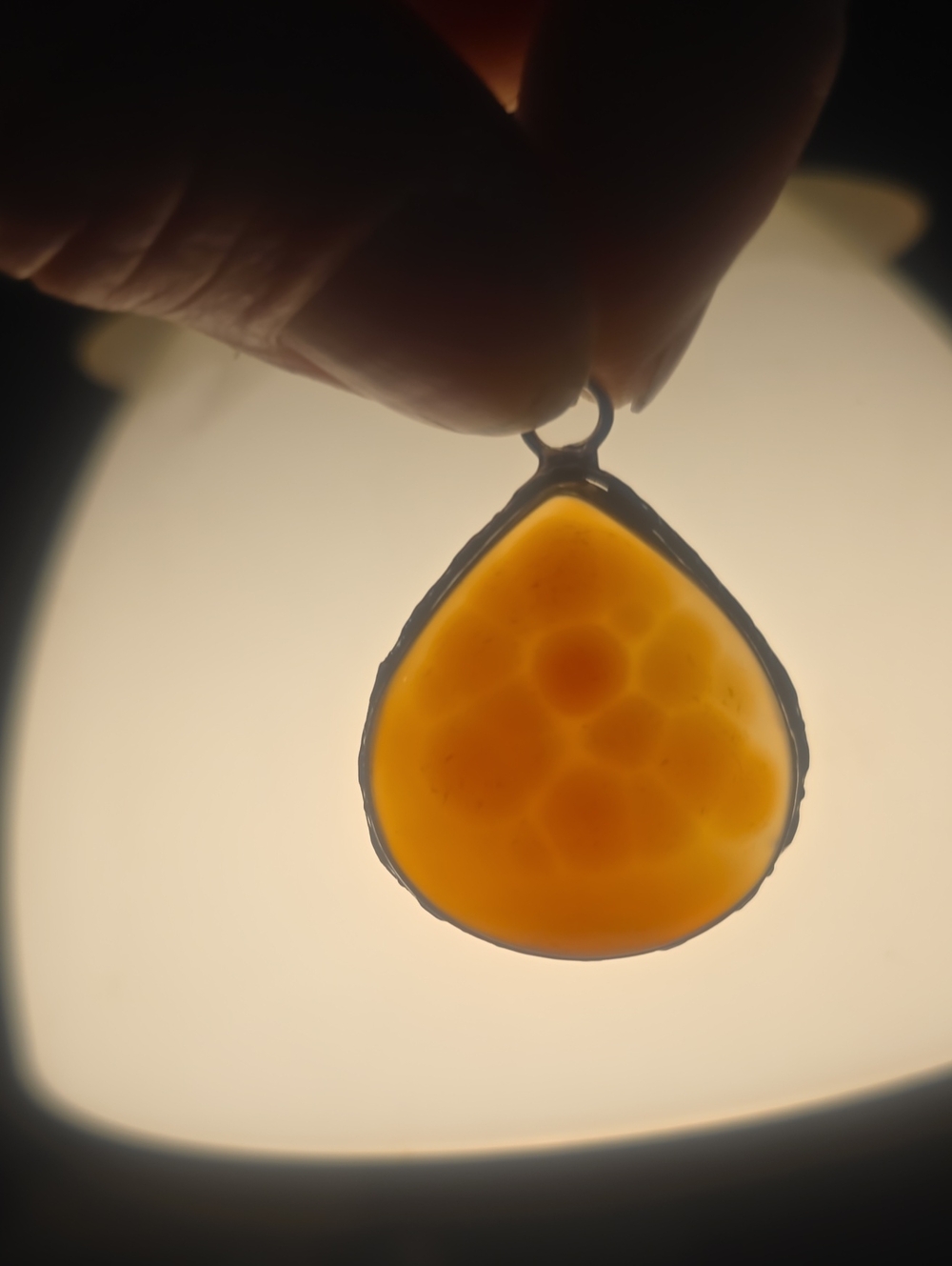 Snake Skin Agate Teardrop-Style Pendant
